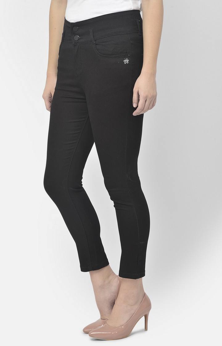 Black Solid Trackpants