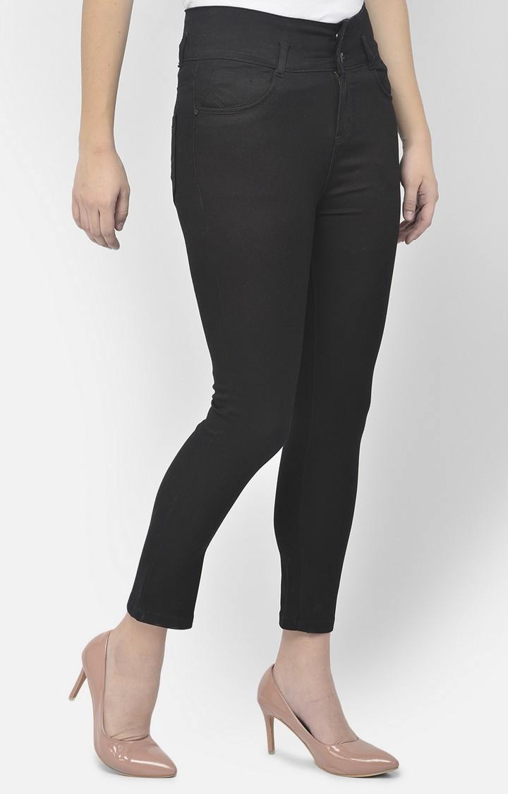 Black Solid Trackpants