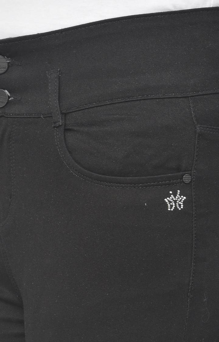 Black Solid Trackpants