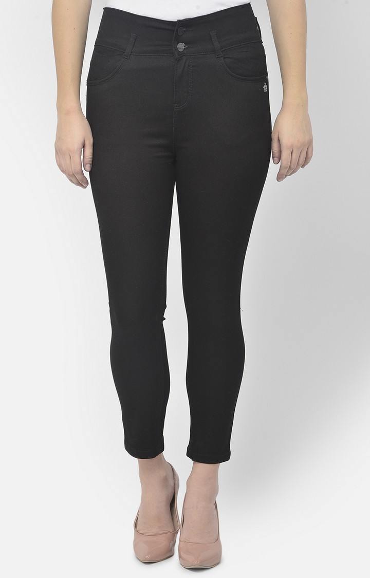 Black Solid Trackpants