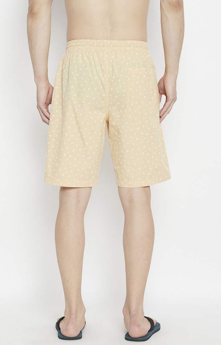 Beige Printed Shorts