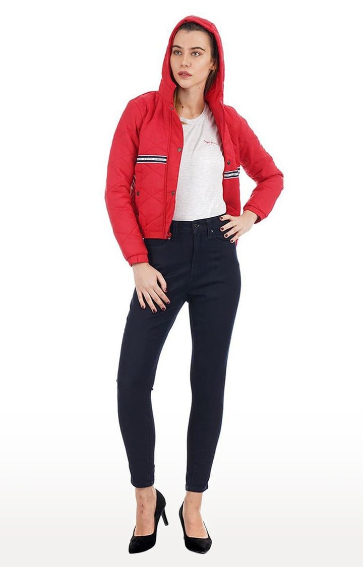 Women's Blue Cotton Blend Skinny Jeans