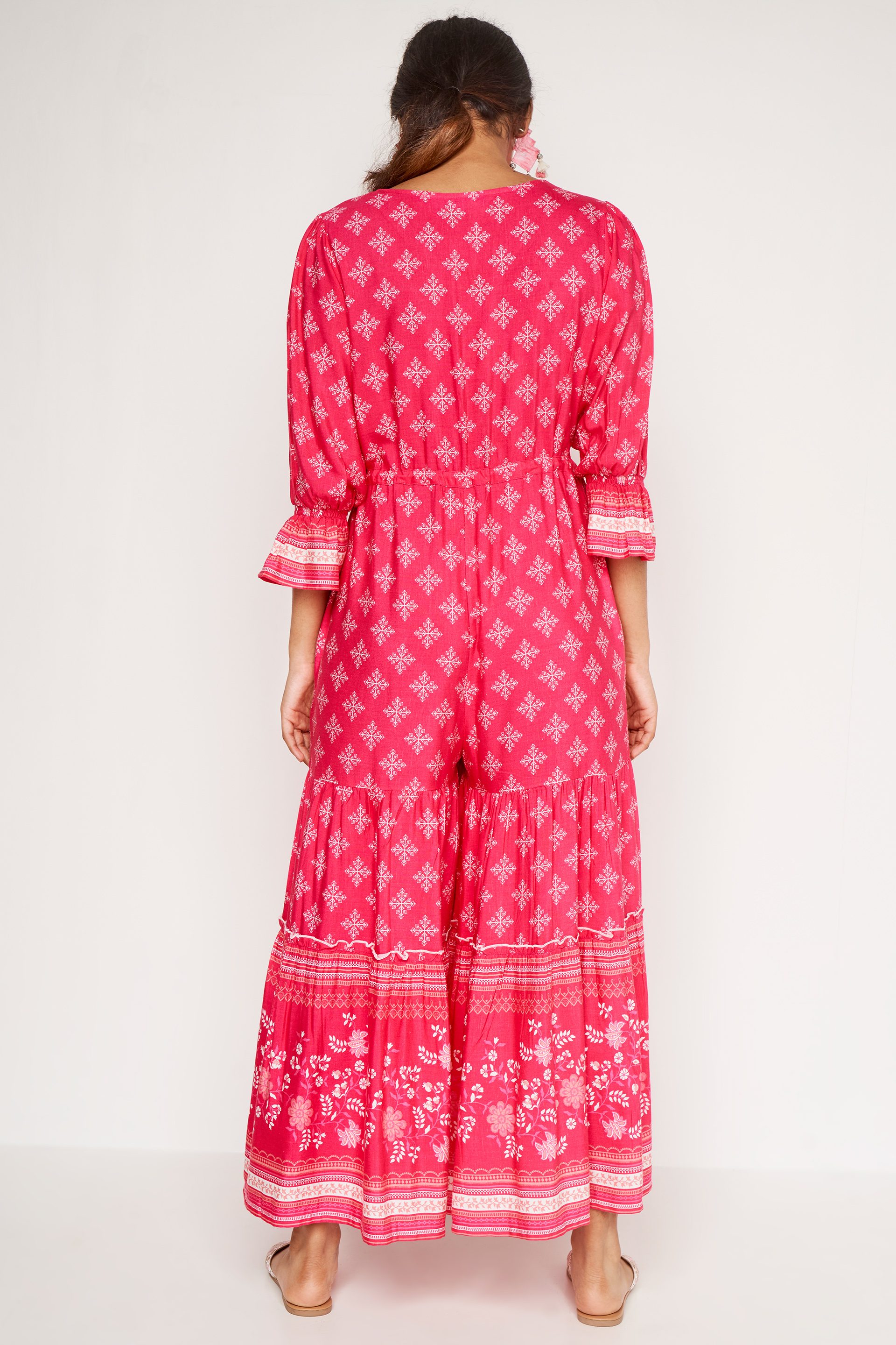 Gd Flared Pink Jump Suit