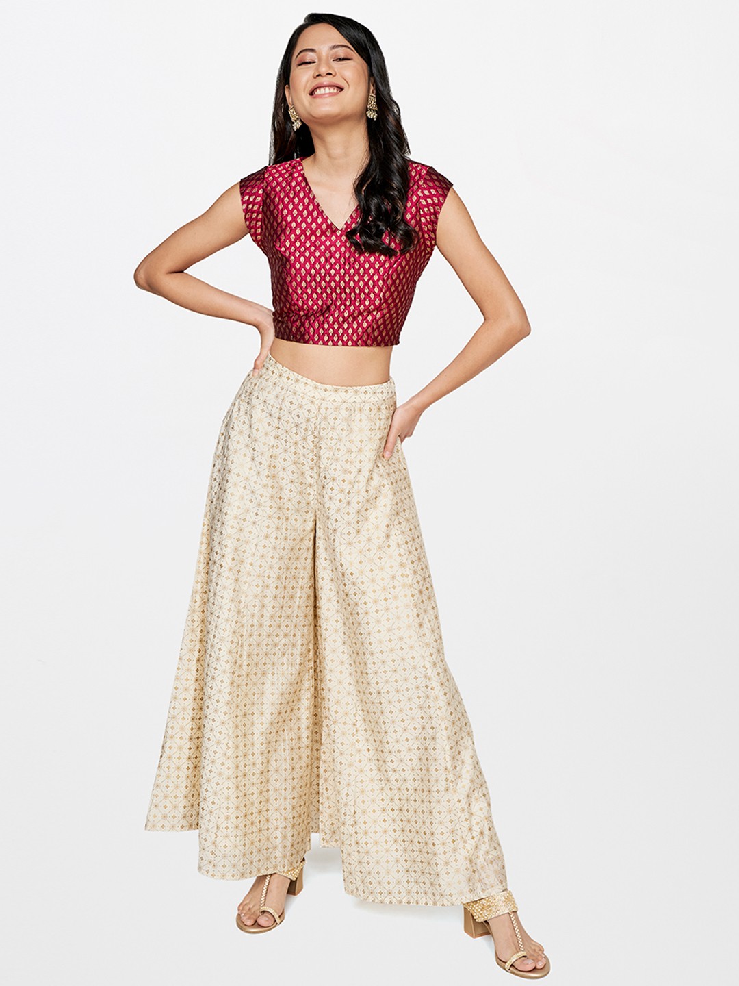 Global Desi Off White Sharara