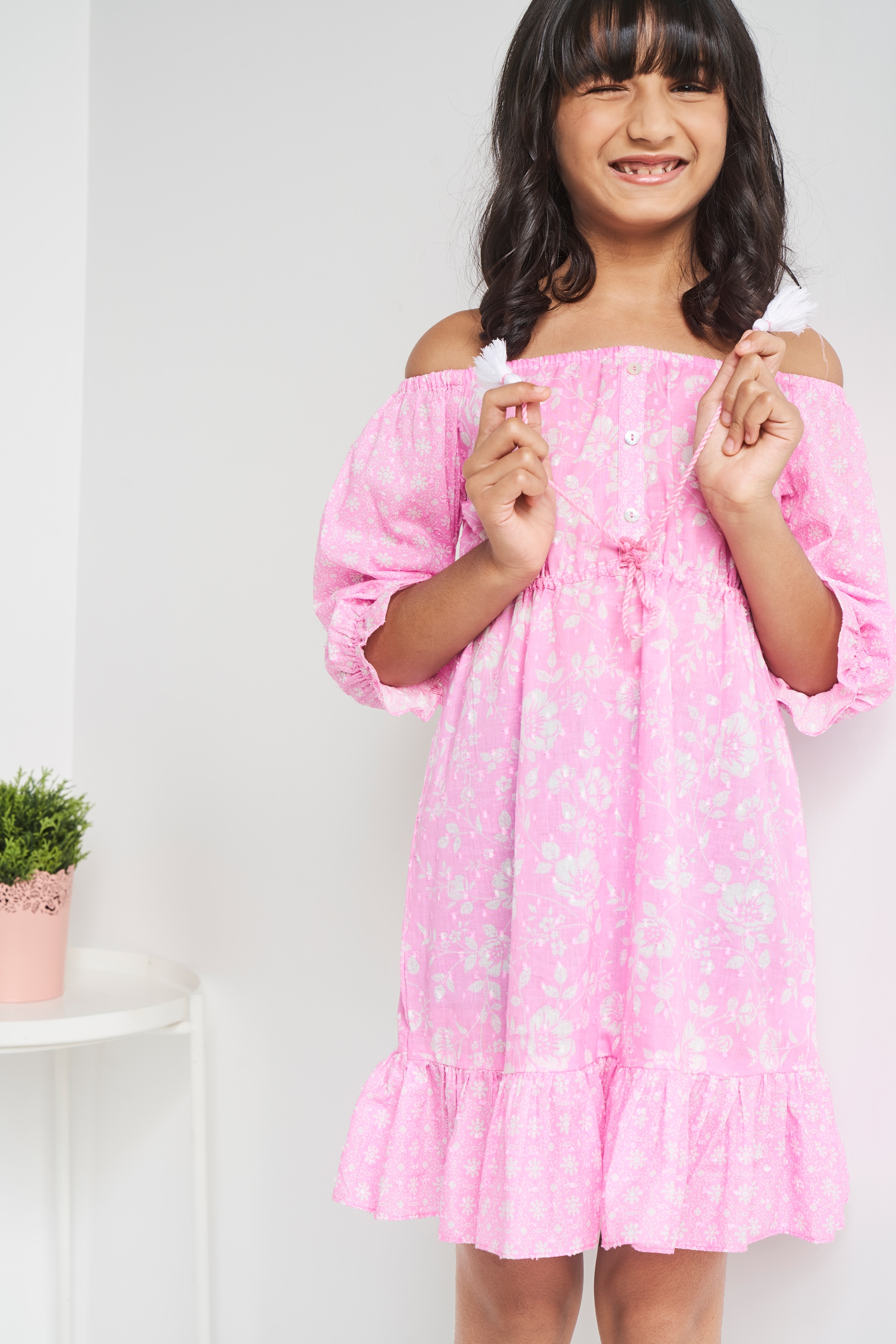 Global Desi | Gd Girl Flounce Pink Dress 0