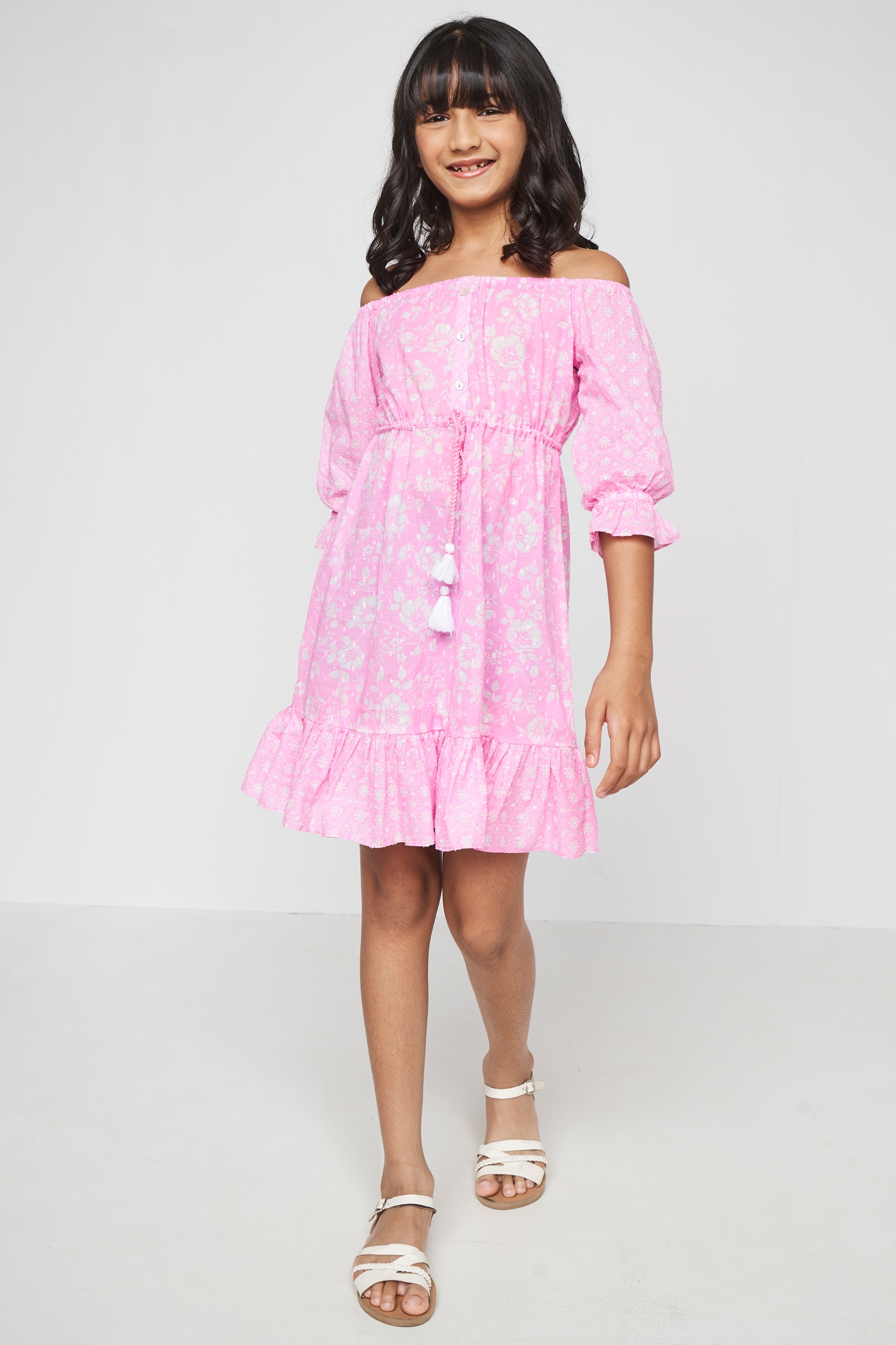 Global Desi | Gd Girl Flounce Pink Dress 4
