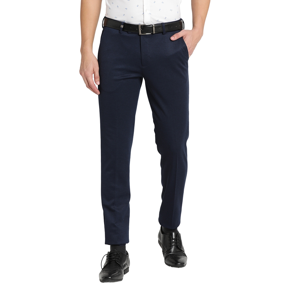 Buy TURTLE Blue Checks Cotton Stretch Regular Fit Mens Trousers | Shoppers  Stop