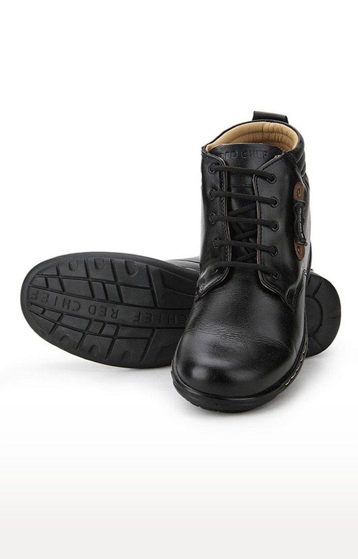 RED CHIEF | Men's Black Leather Boots 4