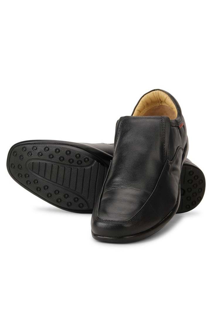 Men's Black Leather Formal Slip-ons