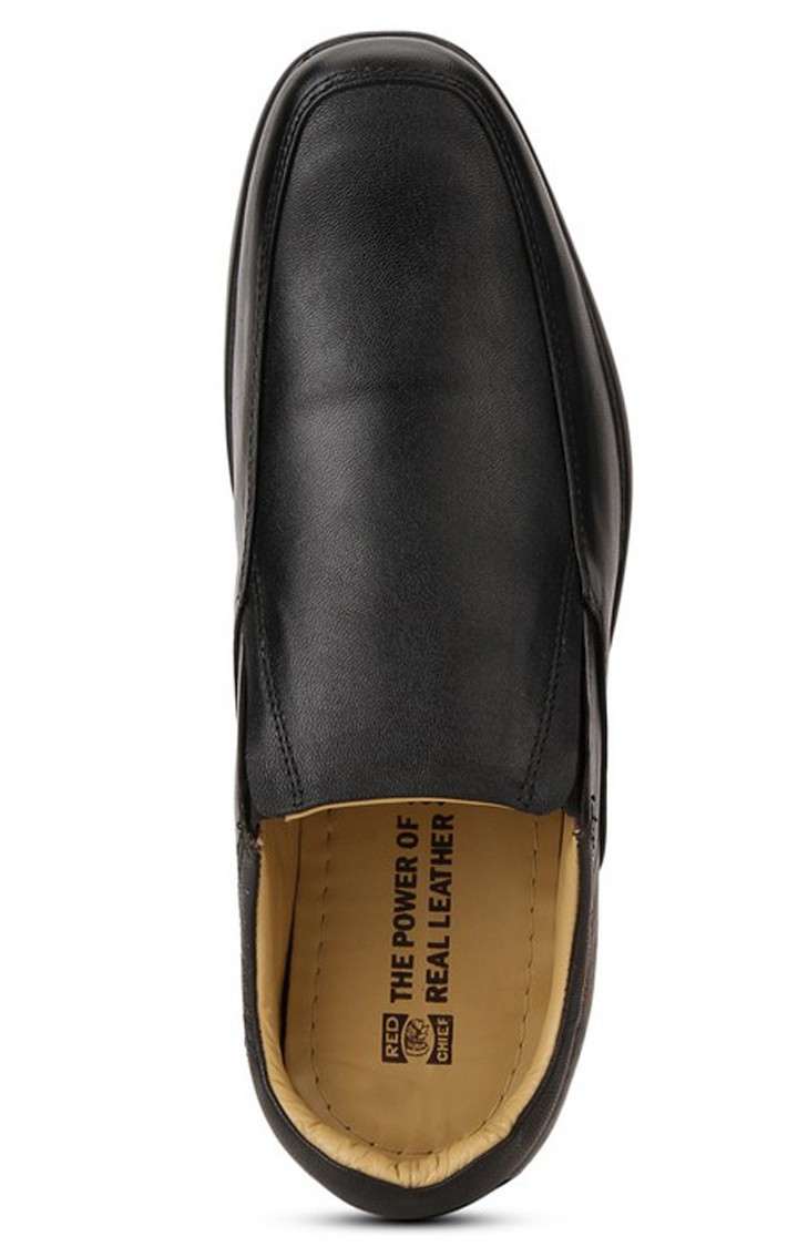 Men's Black Leather Formal Slip-ons