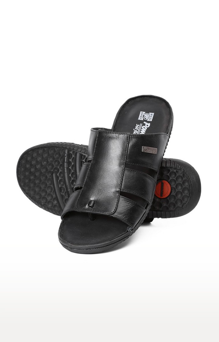 Men s Black Leather Sandals