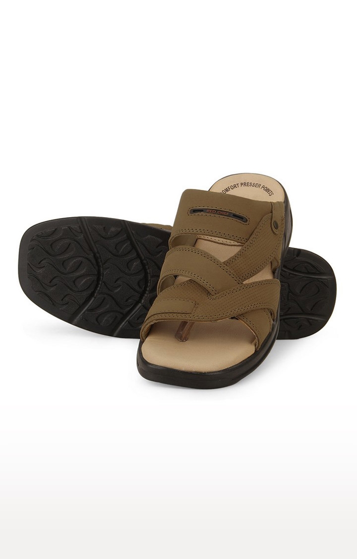 RED CHIEF | Men's Brown Leather Sandals 5
