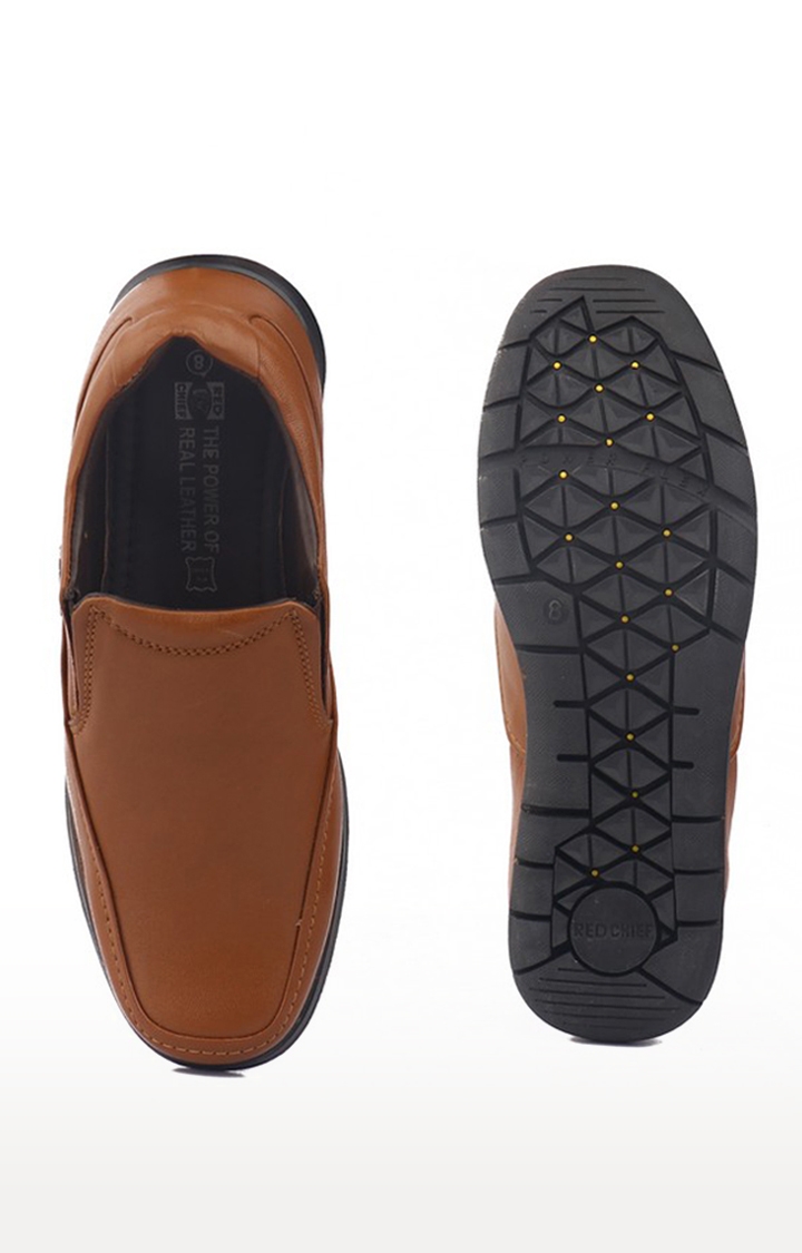 RED CHIEF | Men's Brown Leather Formal Slip-ons 3