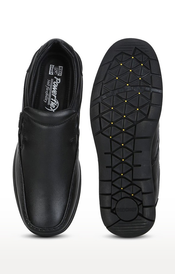 Men's Black Leather Formal Slip-ons