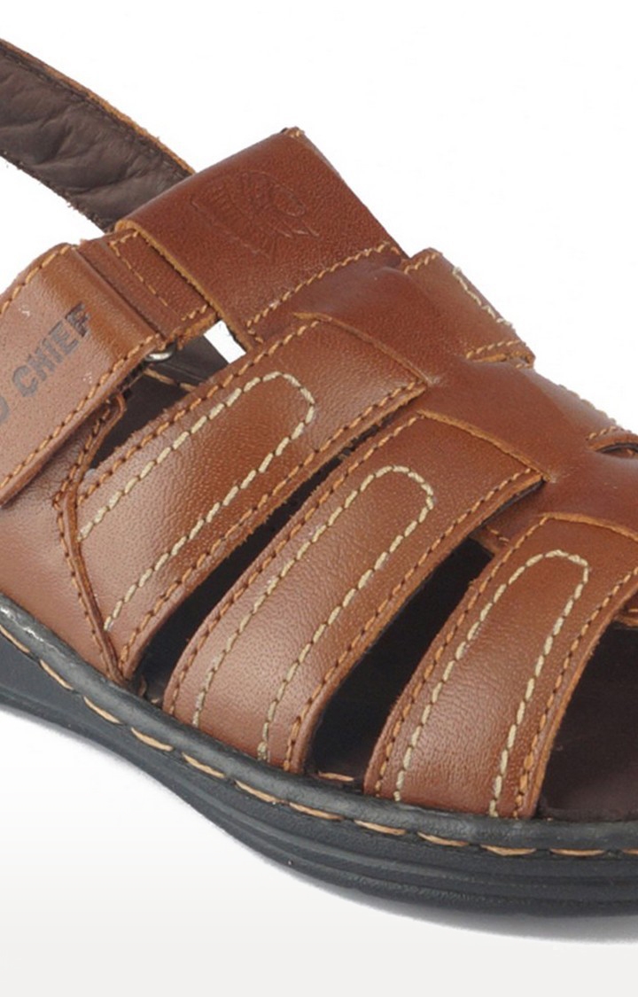 Buy REDTAPE Mens Cole Leather Sandals Timber Brown