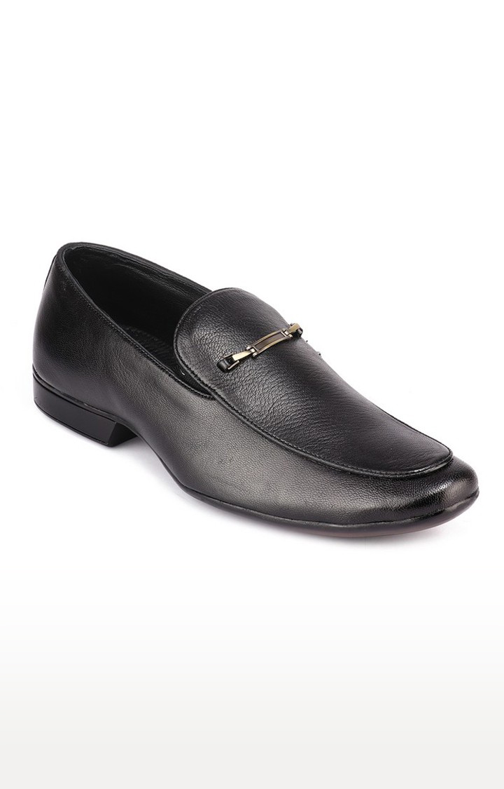 Men's Black Leather Formal Slip-ons