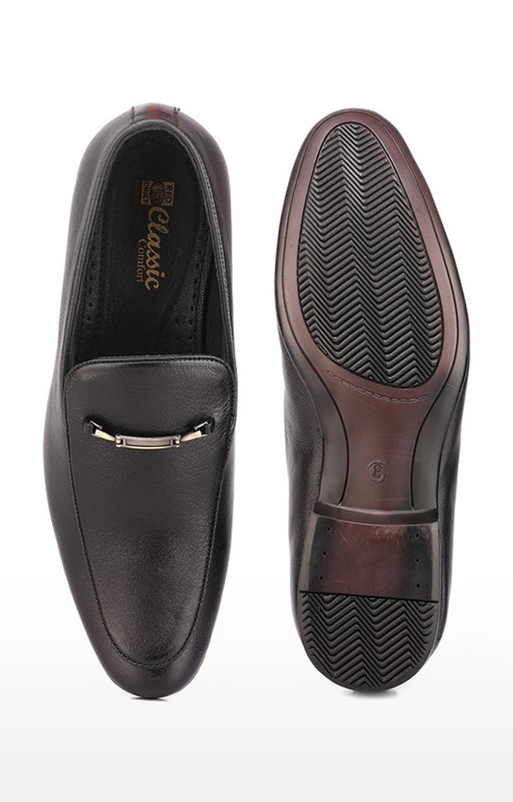 Men's Black Leather Formal Slip-ons