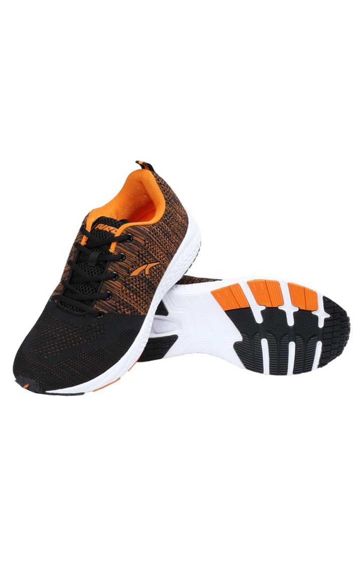 Men's Black and Orange Running Shoes