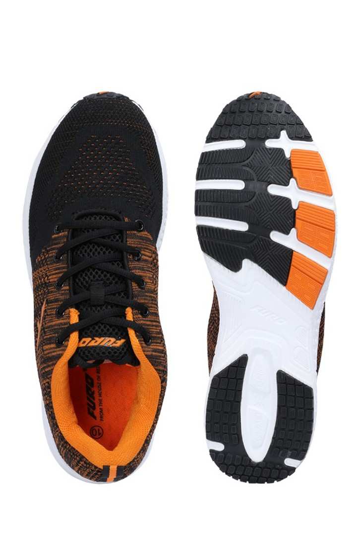 Men's Black and Orange Running Shoes