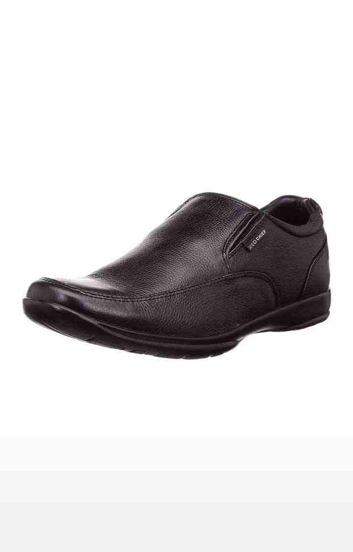Men's Black Leather Formal Slip-ons