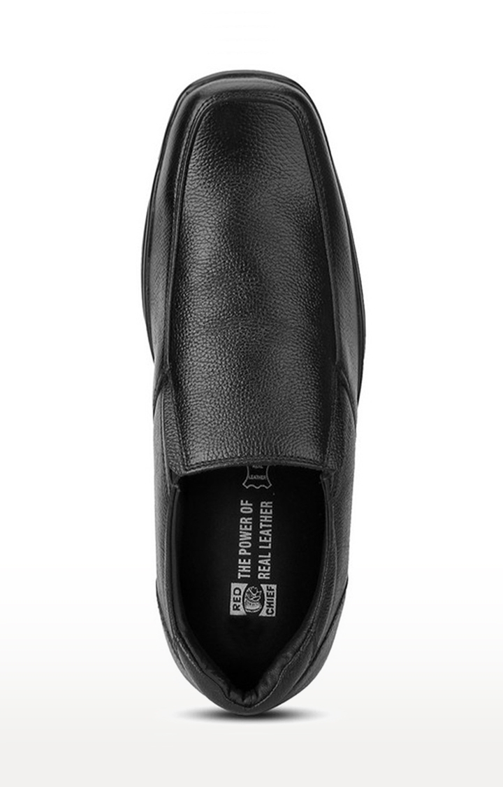 RED CHIEF | Men's Black Leather Formal Slip-ons 5