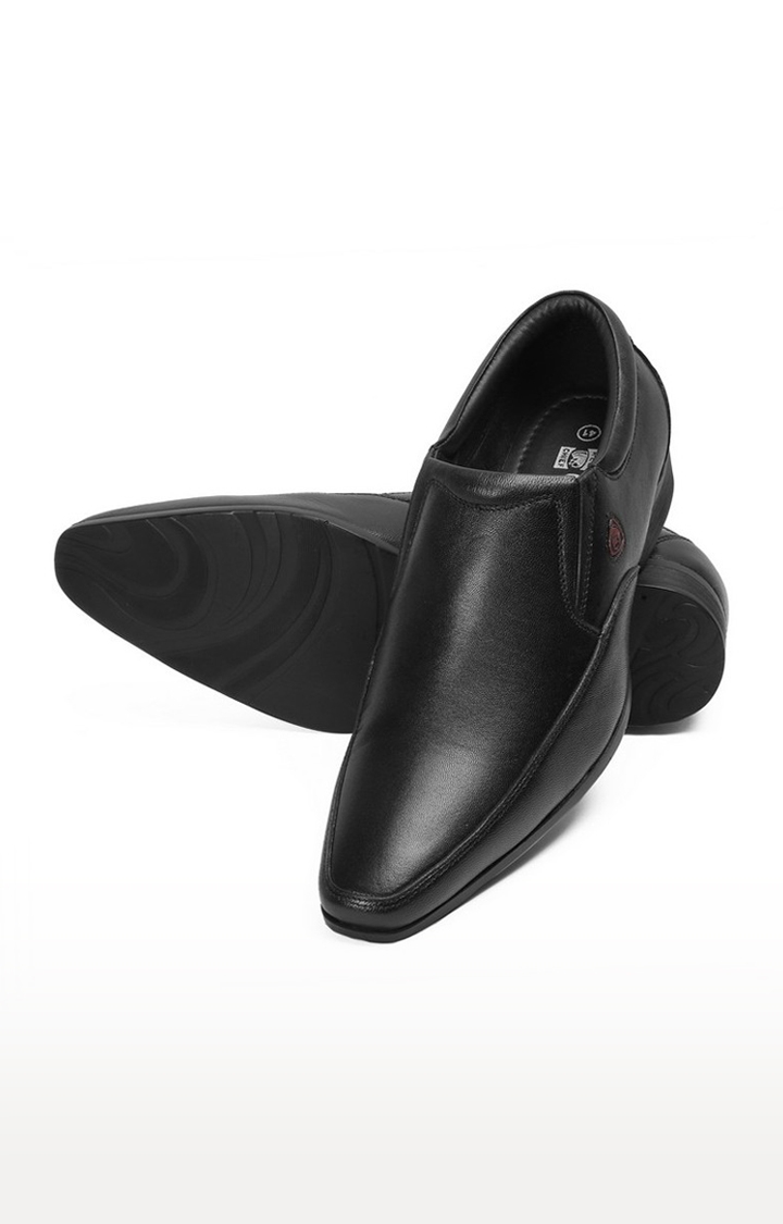 RED CHIEF | Men's Black Leather Formal Slip-ons 5