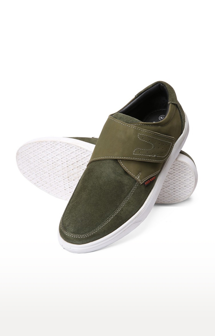 RED CHIEF | Men's Green Leather Sneakers 4