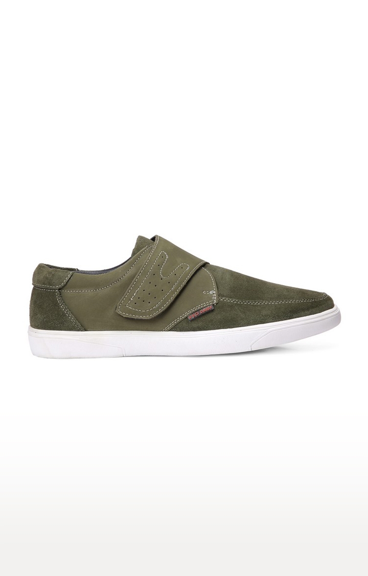 RED CHIEF | Men's Green Leather Sneakers 1