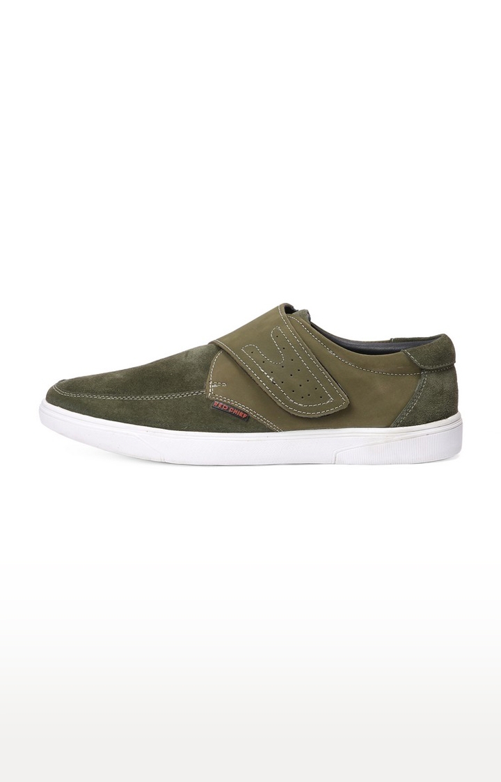 RED CHIEF | Men's Green Leather Sneakers 2