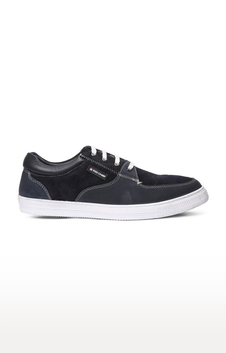Men's Blue Leather Sneakers