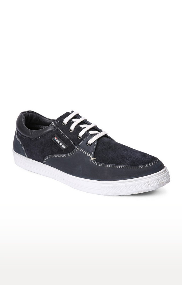 Men's Blue Leather Sneakers