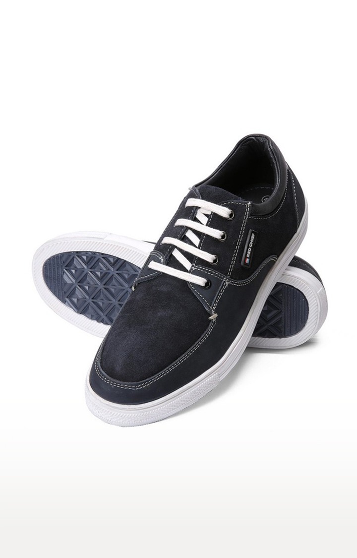 Men's Blue Leather Sneakers