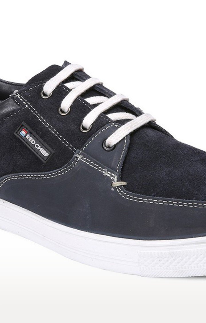 Men's Blue Leather Sneakers