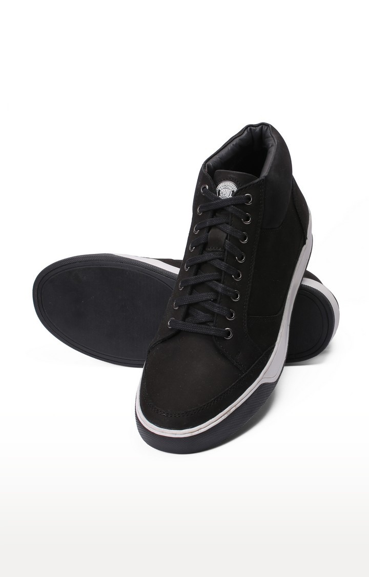 Men's Black Leather Sneakers