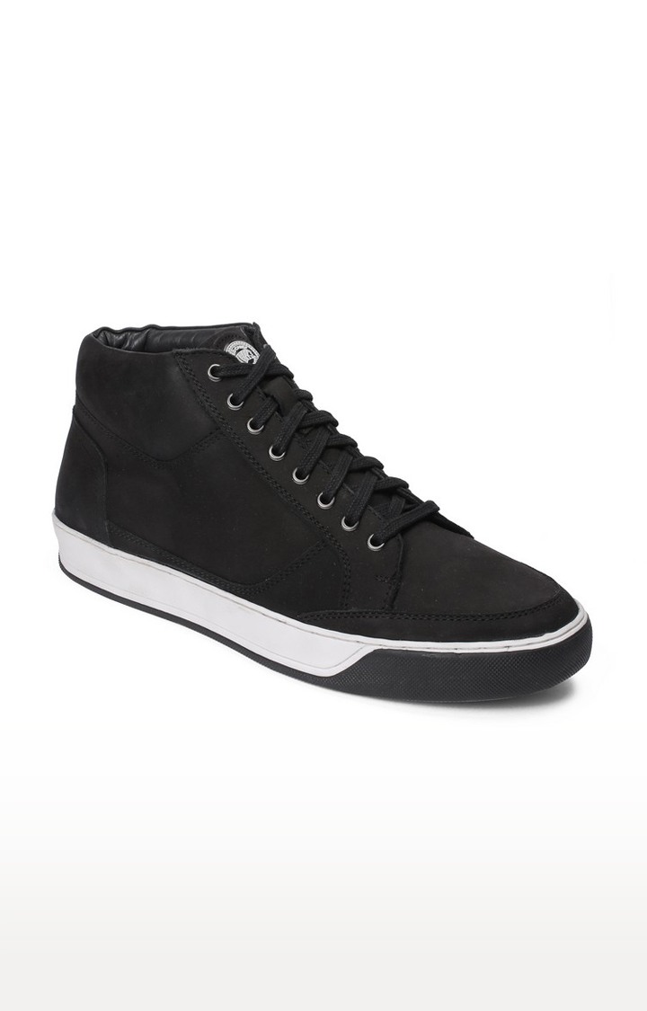 Men's Black Leather Sneakers