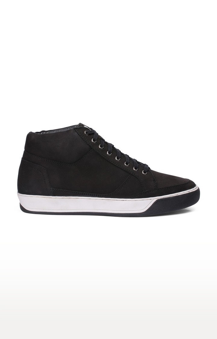 Men's Black Leather Sneakers