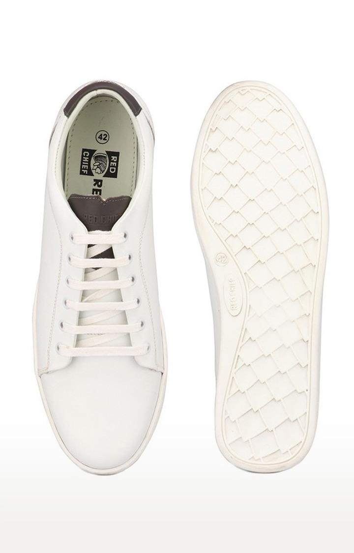 Men's White Leather Sneakers