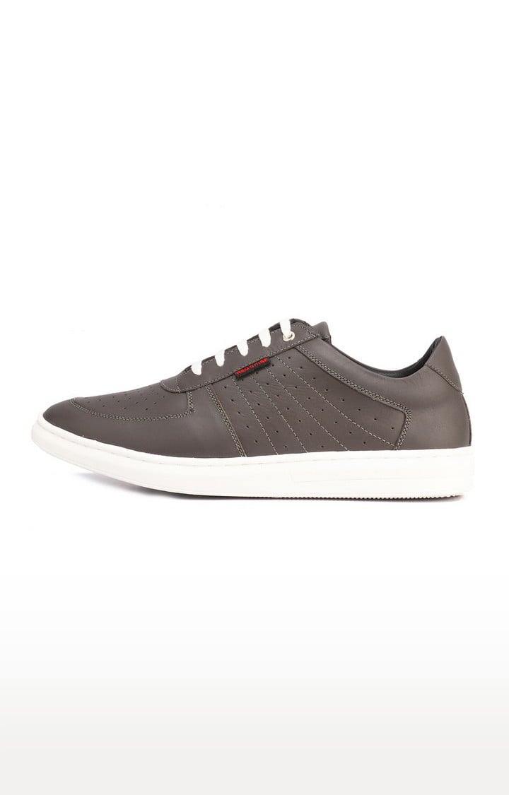Men's Grey Leather Sneakers