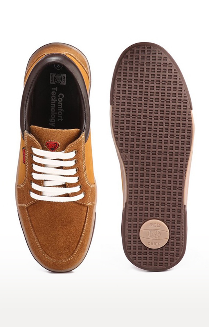RED CHIEF | Men's Brown Leather Sneakers 3