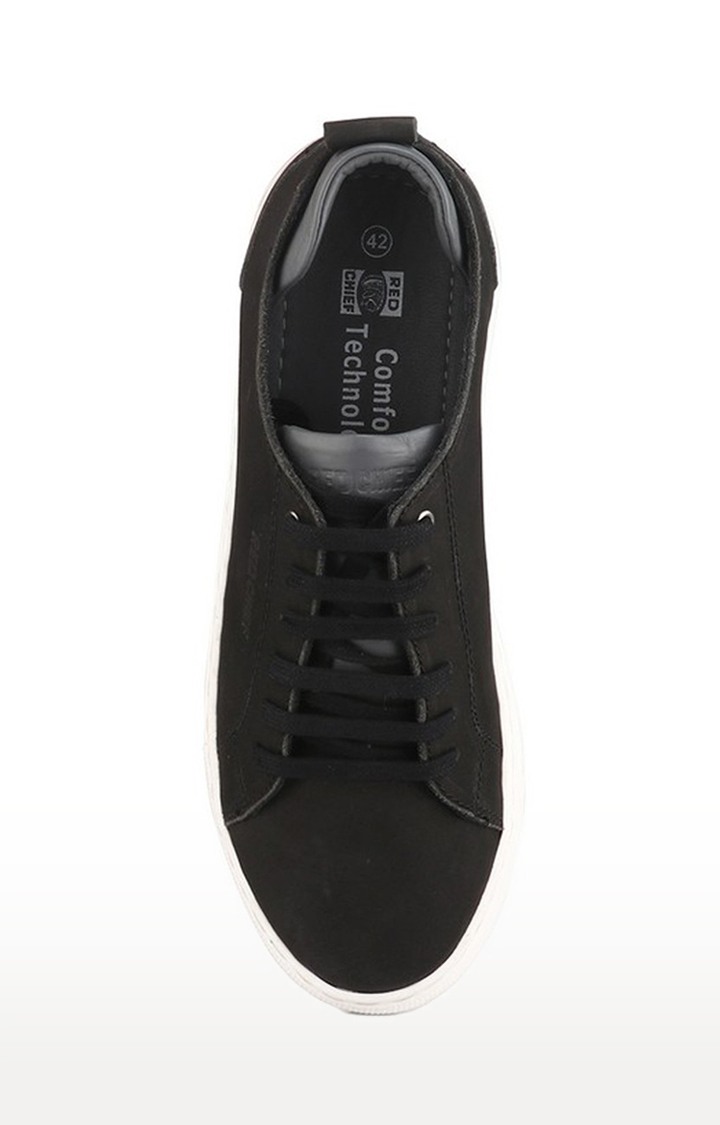 Men's Black Leather Sneakers