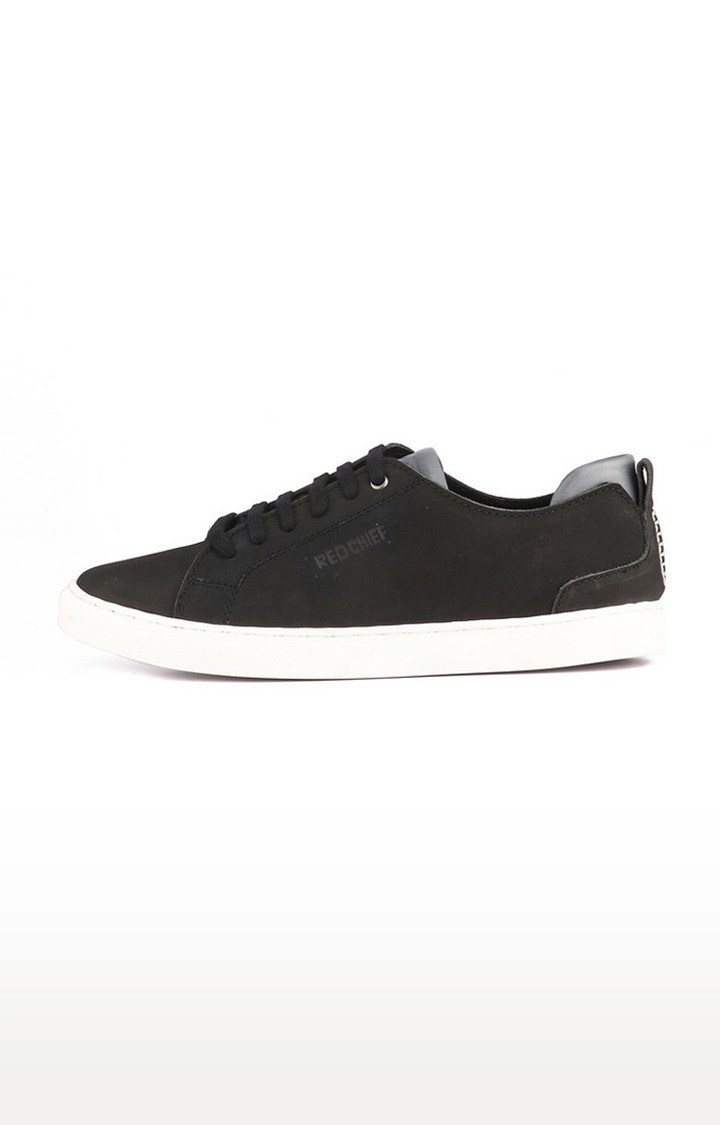 Men's Black Leather Sneakers