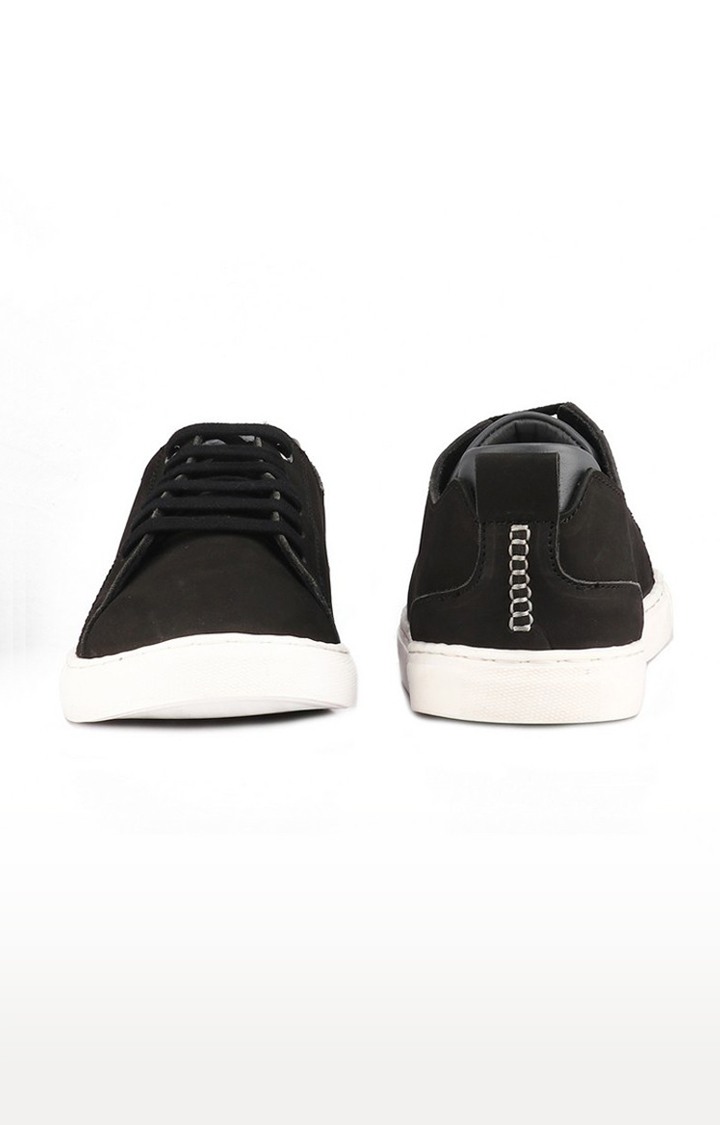 Men's Black Leather Sneakers