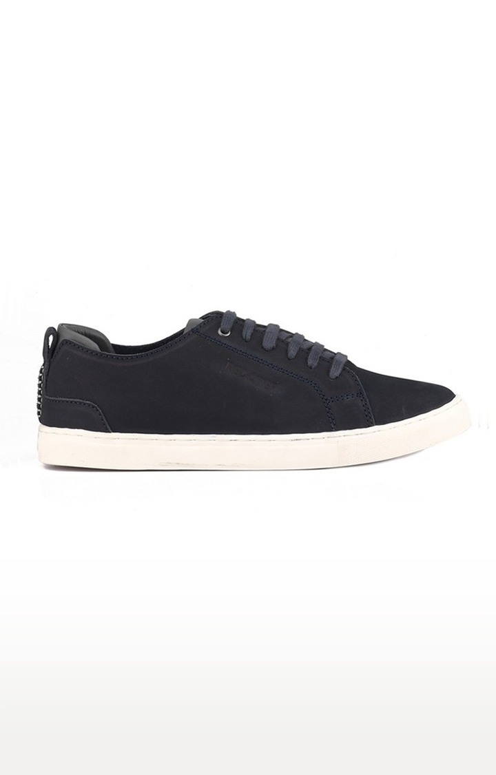 Men's Blue Leather Sneakers