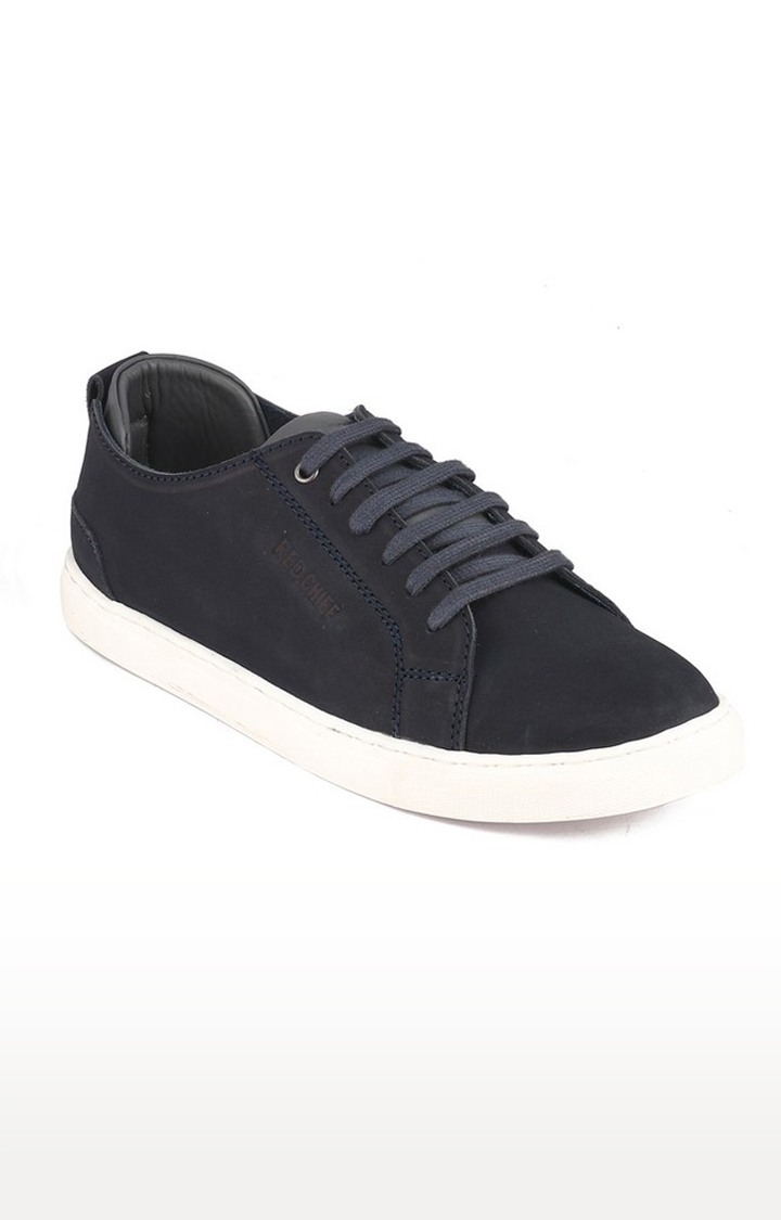 Men's Blue Leather Sneakers