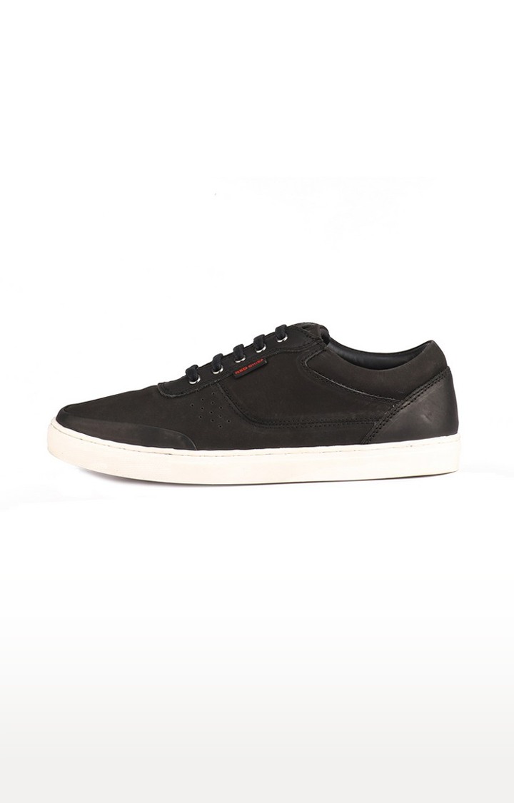 Men's Black Leather Sneakers