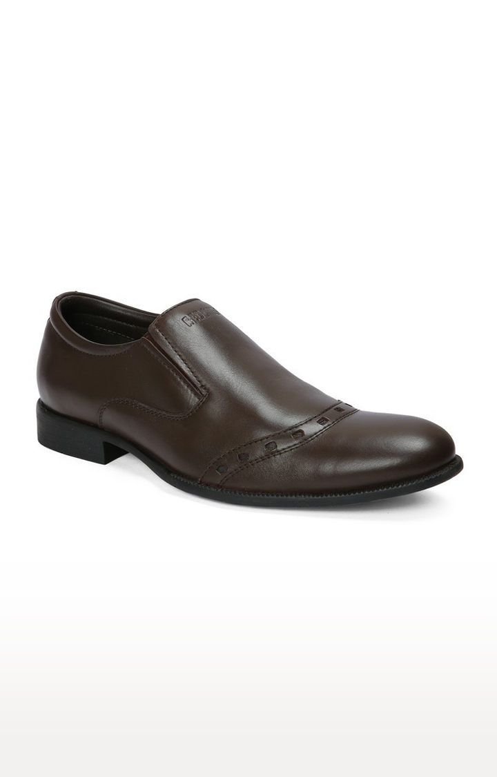 RED CHIEF | Men's Brown Leather Formal Slip-ons 0