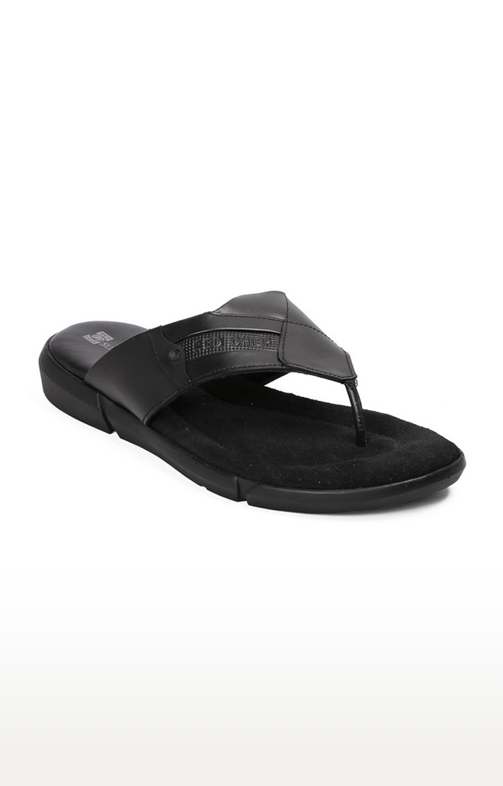 RED CHIEF | Men's Black Leather Slippers 0