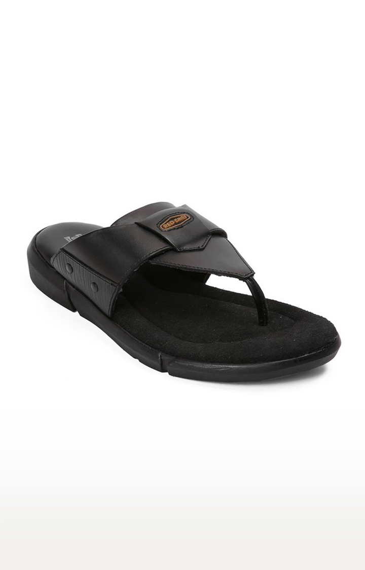 RED CHIEF | Men's Black Leather Slippers 0