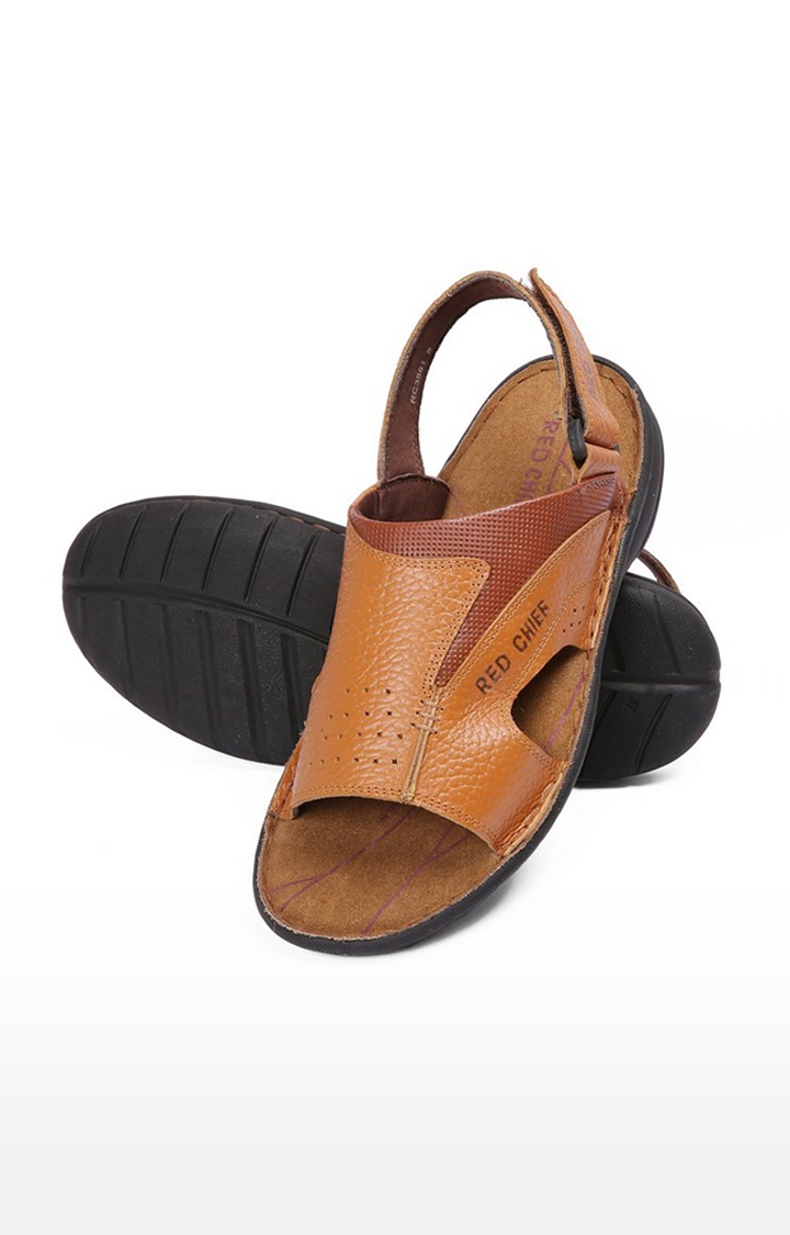 Buy Red Chief Men Tan Genuine Leather Comfort Sandals - Sandals for Men  2243722 | Myntra