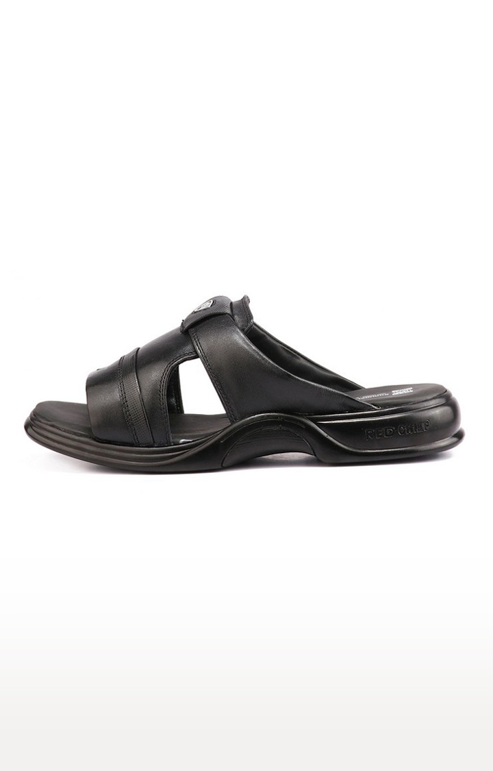 Men's Black Leather Sandals
